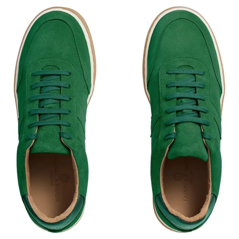 Fairfax and Favor Kendrick Trainer in Clover Green Suede-4