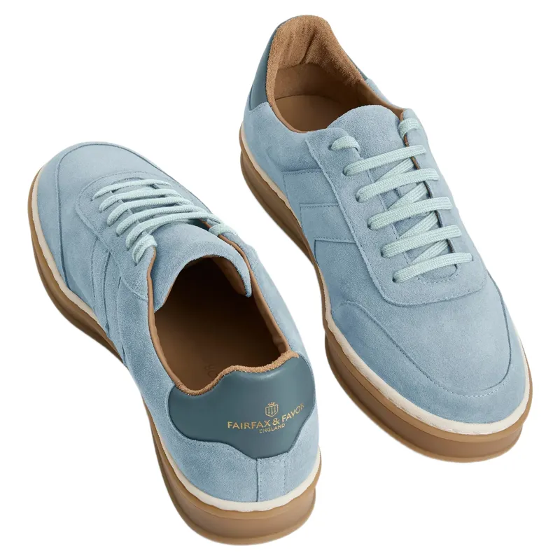 Fairfax and Favor Kendrick Trainer in Sky Blue Suede-1
