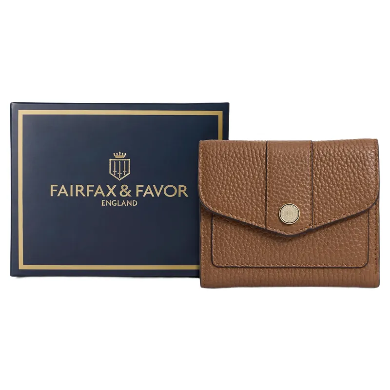 Fairfax and Favor Langford Button Purse in Tan Leather