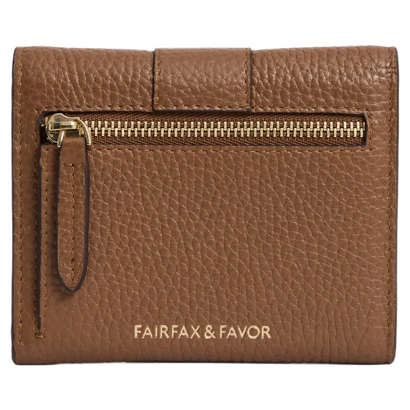Fairfax and Favor Langford Button Purse in Tan Leather-2