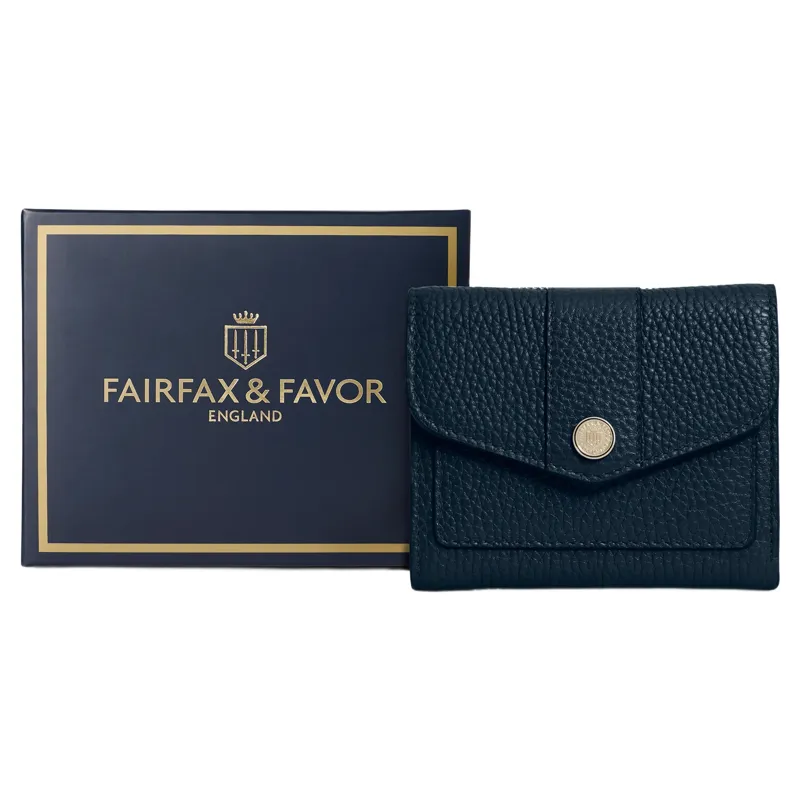 Fairfax and Favor Langford Button Purse in Teal Leather