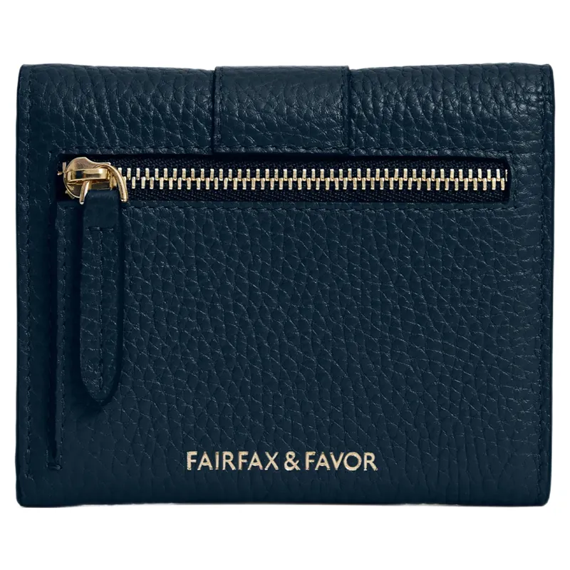 Fairfax and Favor Langford Button Purse in Teal Leather-2