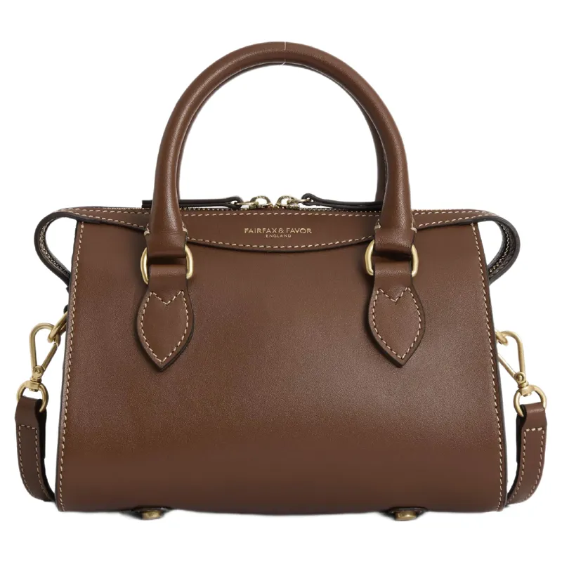 Fairfax and Favor Mini Kew Top Handle Bag in Tan Leather