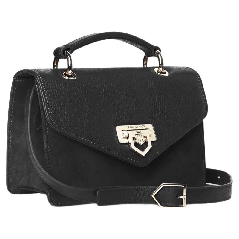 Fairfax and Favor Mini Loxley Crossbody Bag in Black Suede-1