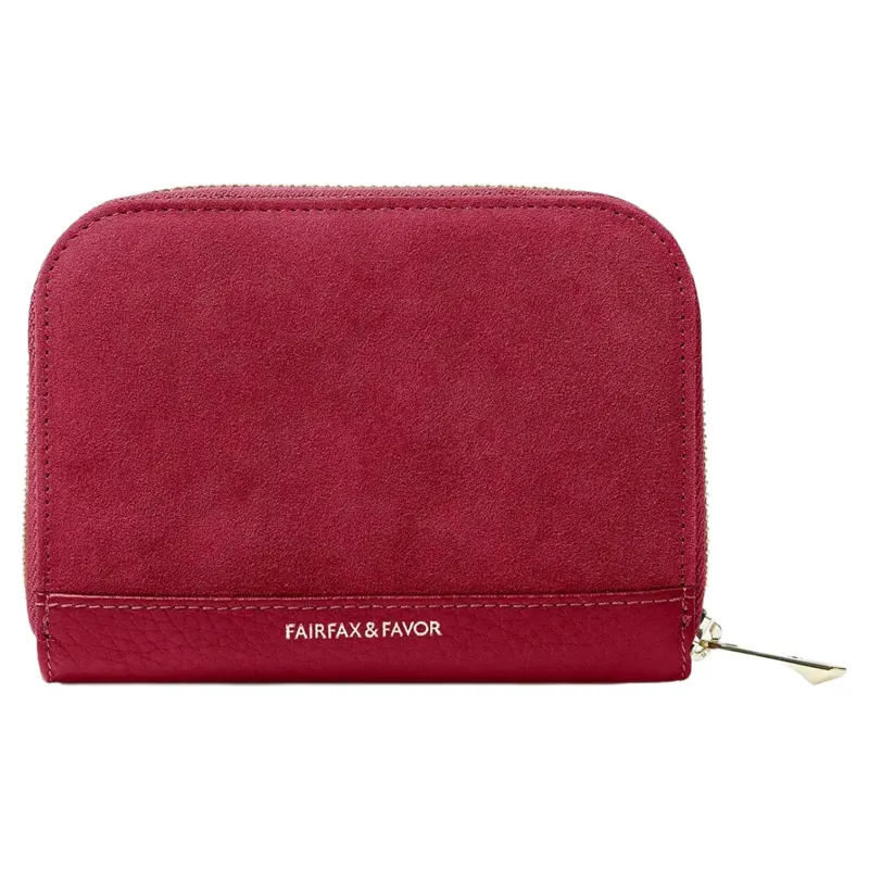Fairfax and Favor Mini Salisbury Purse in Cherry Suede-1