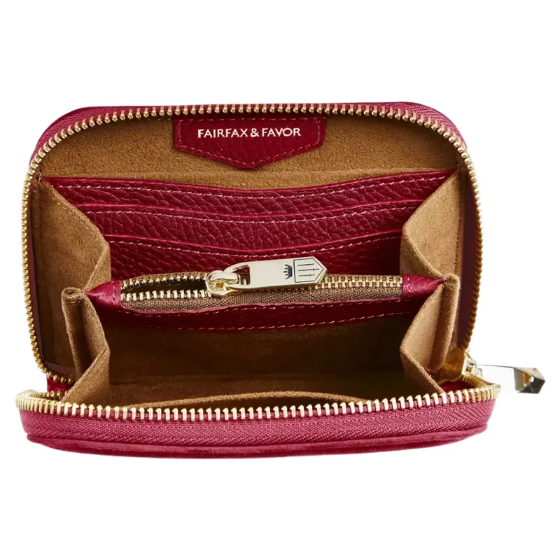 Fairfax and Favor Mini Salisbury Purse in Cherry Suede-2