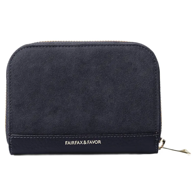 Fairfax and Favor Mini Salisbury Purse in Navy Suede-2