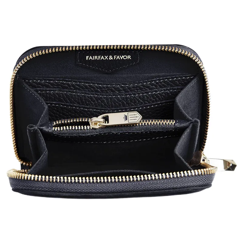 Fairfax and Favor Mini Salisbury Purse in Navy Suede-3