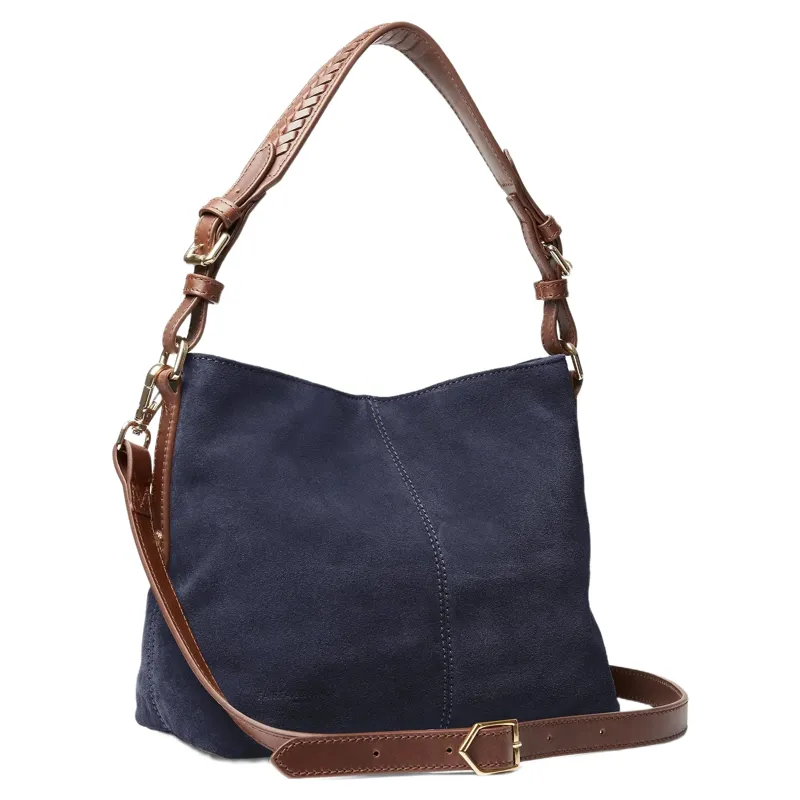 Fairfax and Favor Mini Tetbury Tote in Navy Suede-2