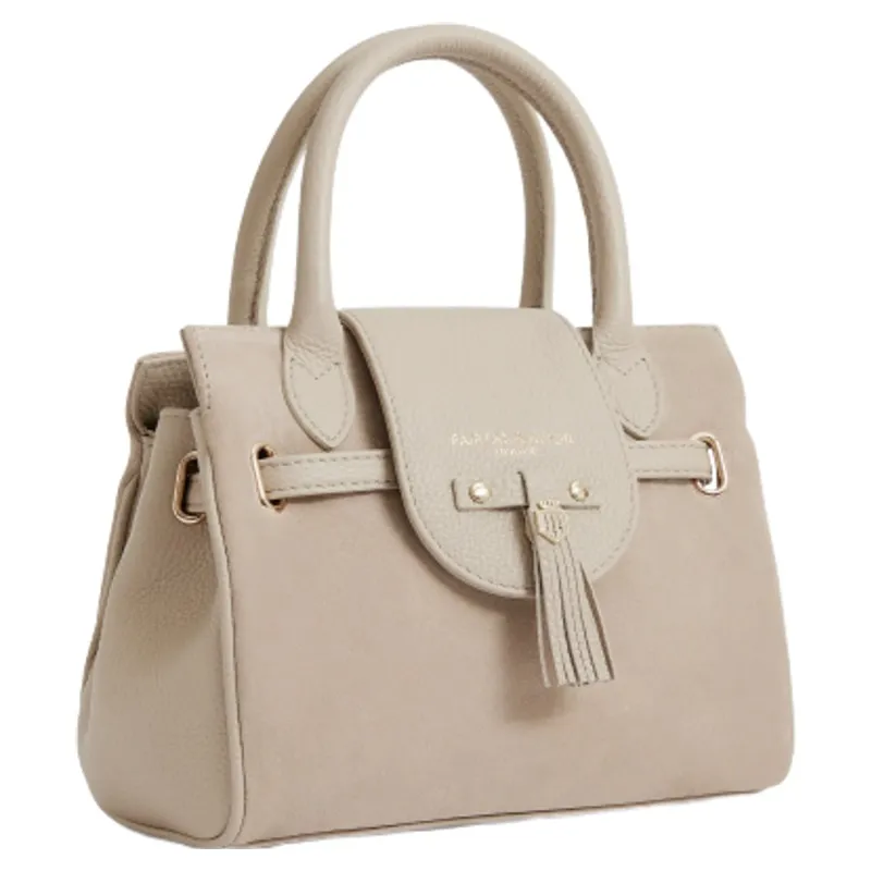 Fairfax and Favor Mini Windsor Bag in Stone Suede-1