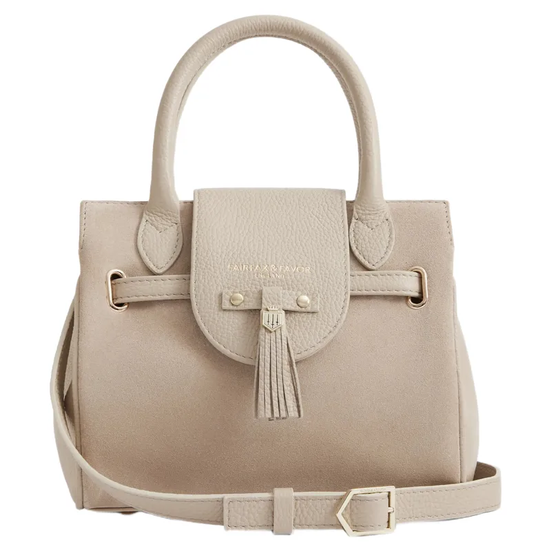 Fairfax and Favor Mini Windsor Bag in Stone Suede