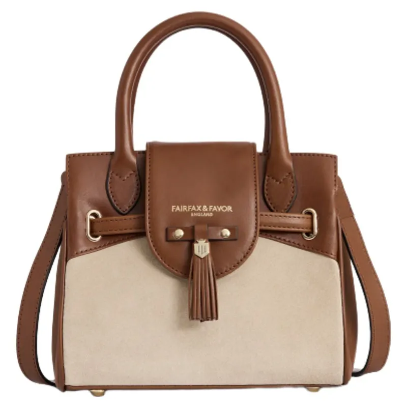 Fairfax and Favor Mini Windsor Bag in Tan/Stone Leather