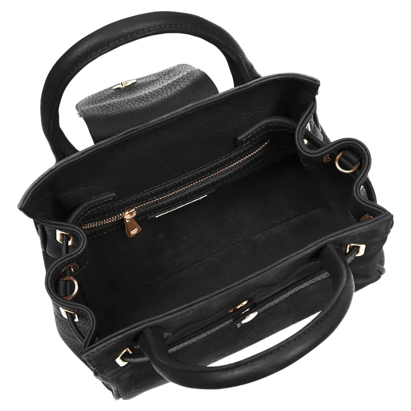 Fairfax and Favor Mini Windsor Handbag in Black Suede-4