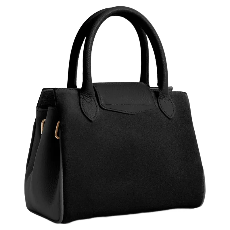 Fairfax and Favor Mini Windsor Handbag in Black Suede-2