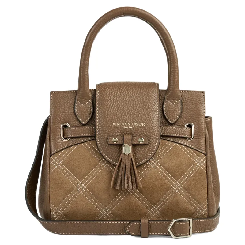 Fairfax and Favor Mini Windsor Handbag in Harlequin Tan Suede