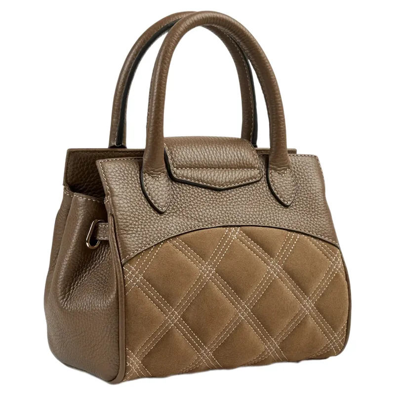 Fairfax and Favor Mini Windsor Handbag in Harlequin Tan Suede-1