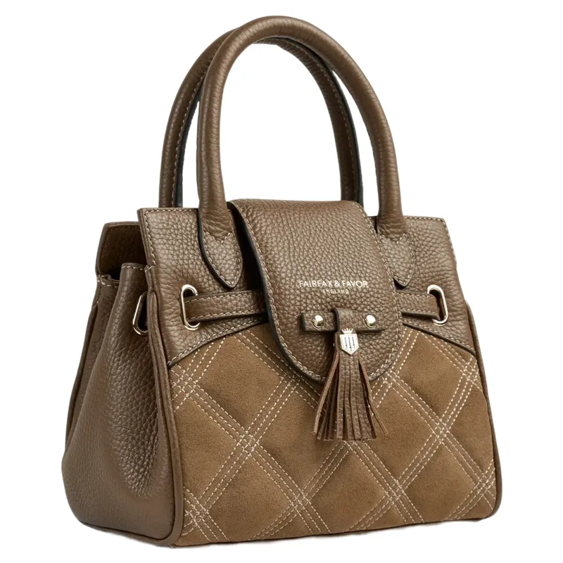 Fairfax and Favor Mini Windsor Handbag in Harlequin Tan Suede-2