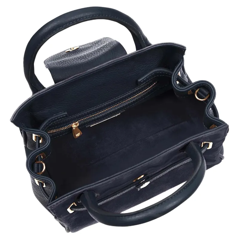 Fairfax and Favor Mini Windsor Handbag in Navy Suede-4