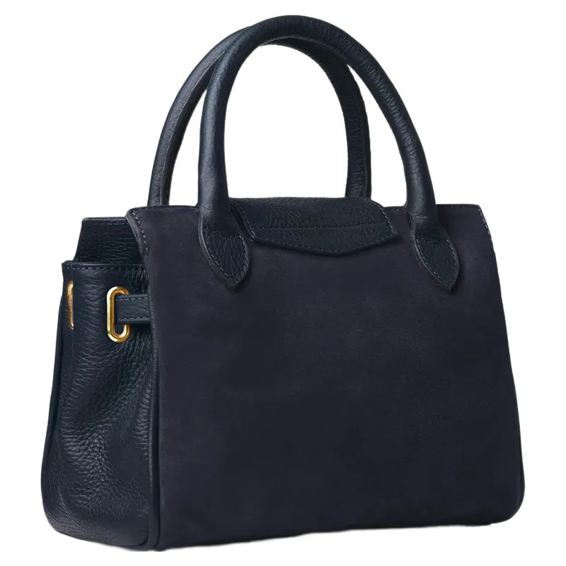 Fairfax and Favor Mini Windsor Handbag in Navy Suede-2