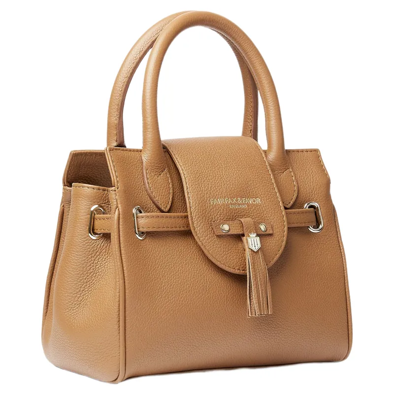 Fairfax and Favor Mini Windsor Handbag in Pebbled Tan Leather-4