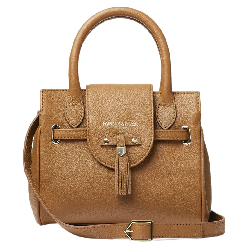 Fairfax and Favor Mini Windsor Handbag in Pebbled Tan Leather