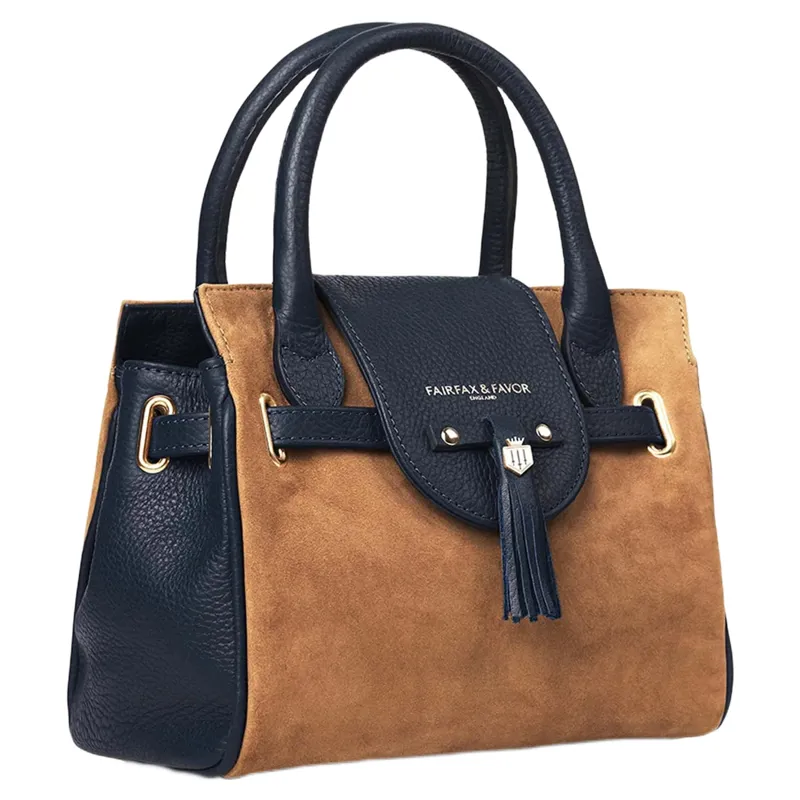 Fairfax and Favor Mini Windsor Handbag in Tan/Navy-1