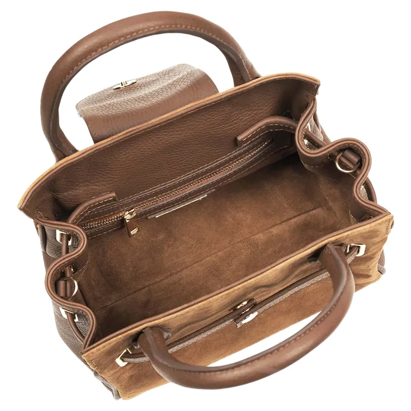 Fairfax and Favor Mini Windsor Handbag in Tan Suede-1