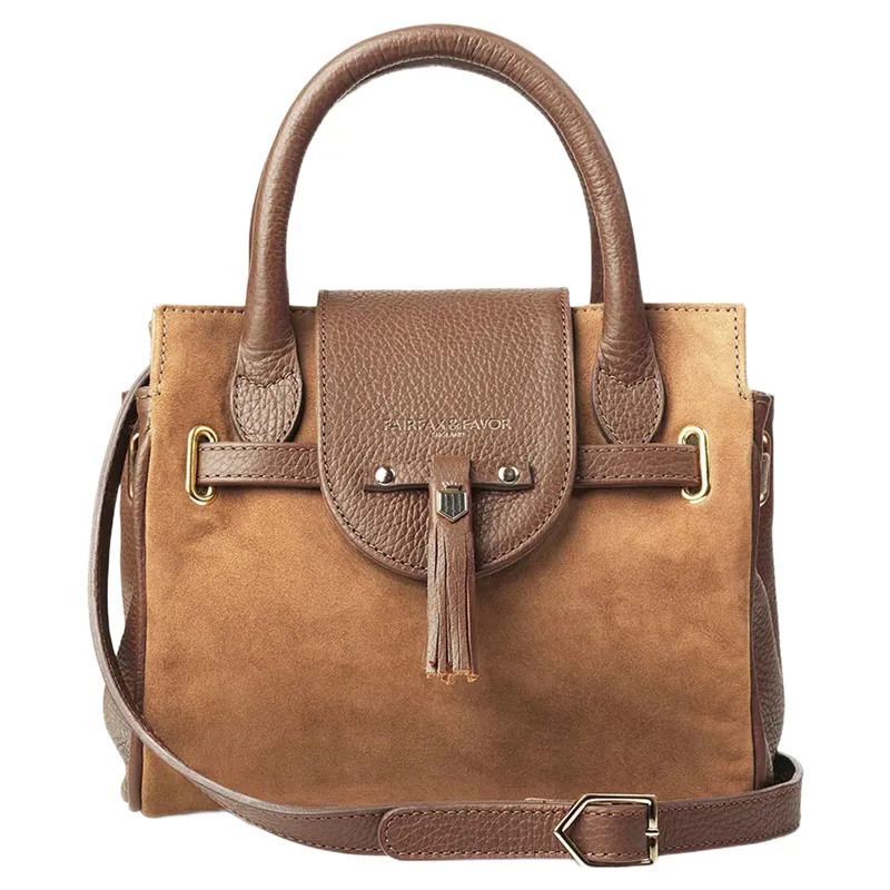 Fairfax and Favor Mini Windsor Handbag in Tan Suede