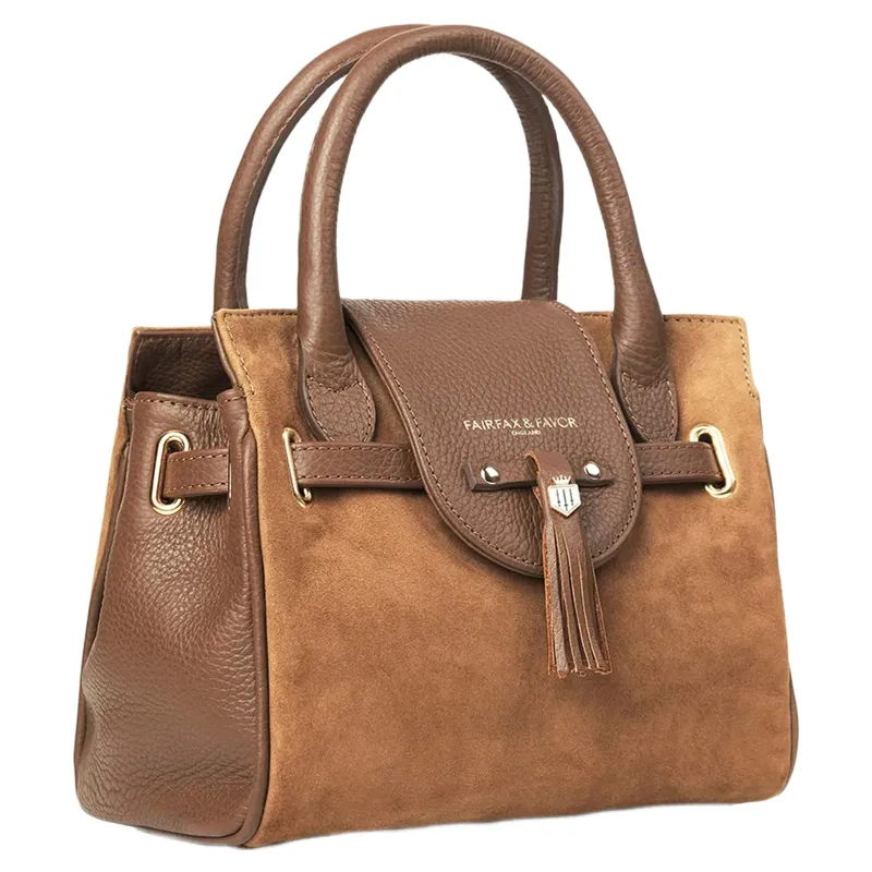 Fairfax and Favor Mini Windsor Handbag in Tan Suede-4