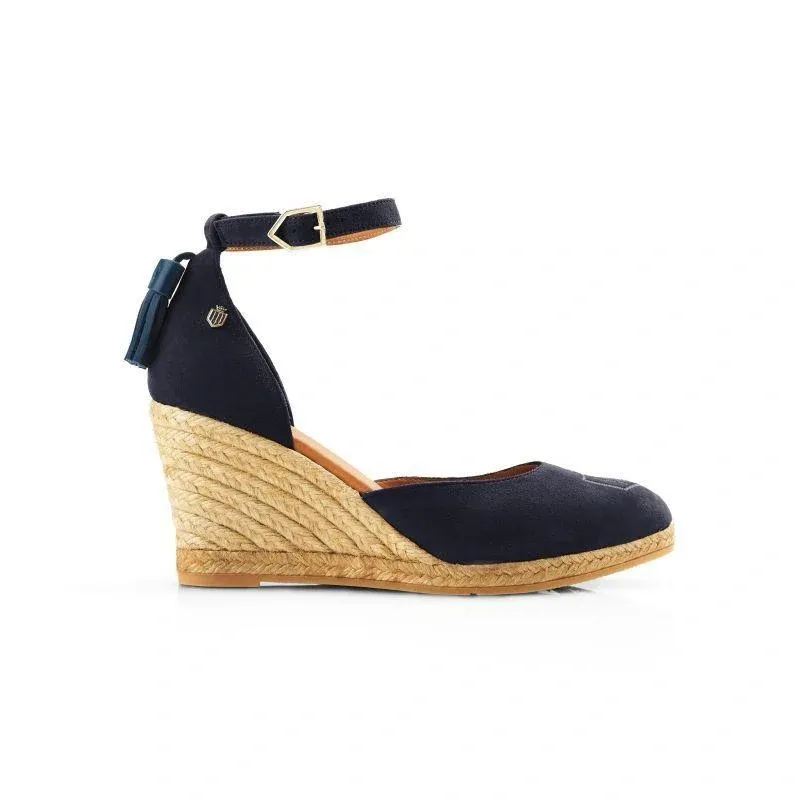 Fairfax and Favor Monaco Wedge Sandal in Navy-3
