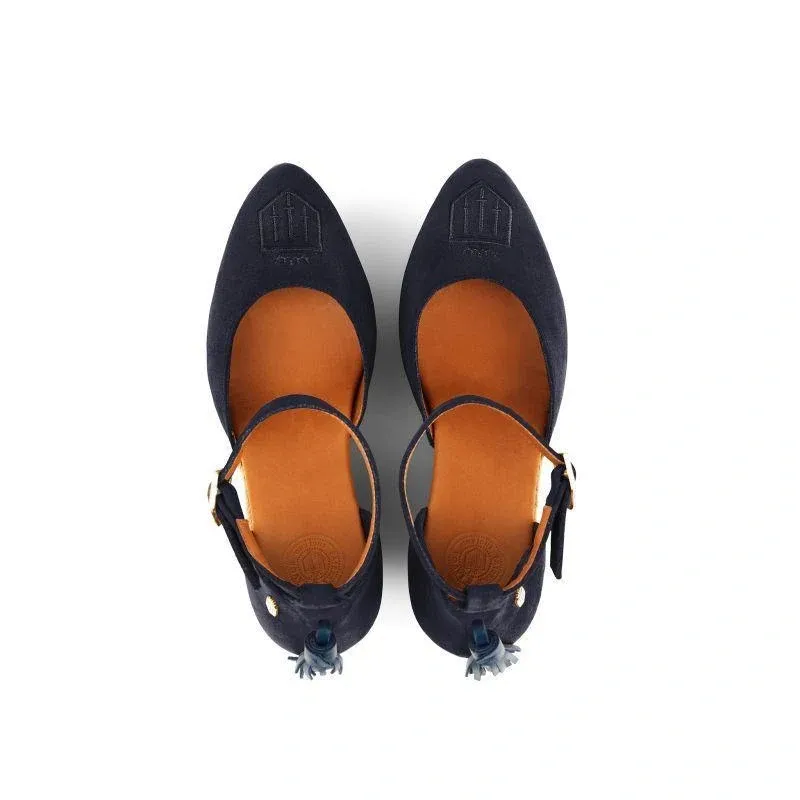 Fairfax and Favor Monaco Wedge Sandal in Navy-4