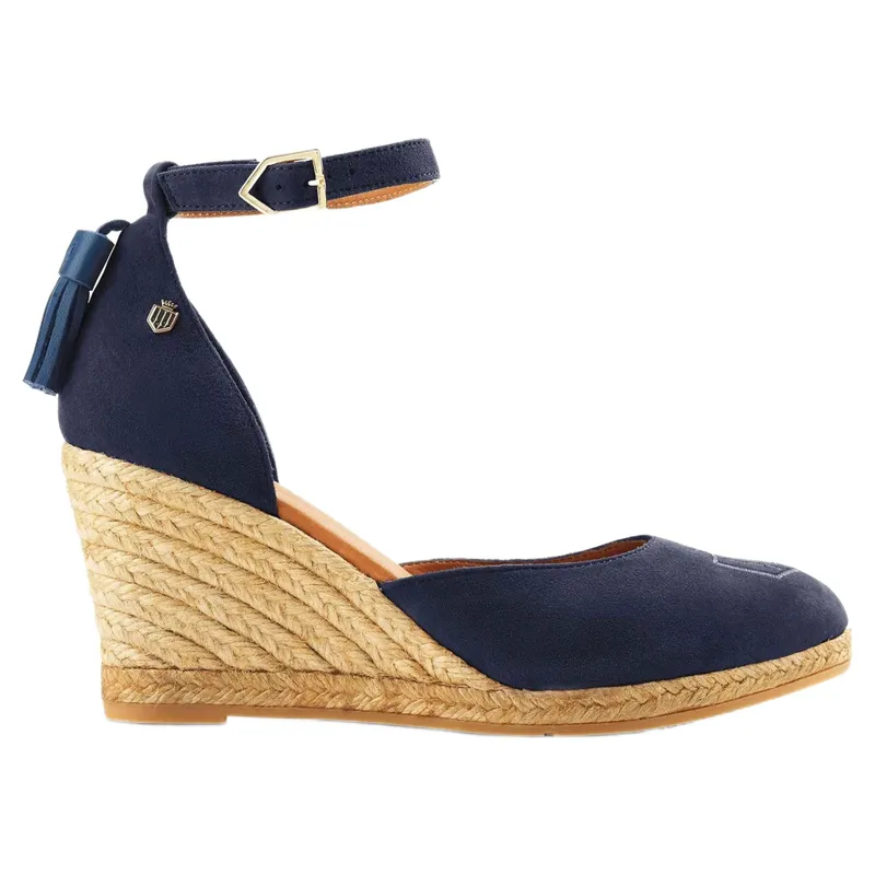 Fairfax and Favor Monaco Wedge Sandal in Navy