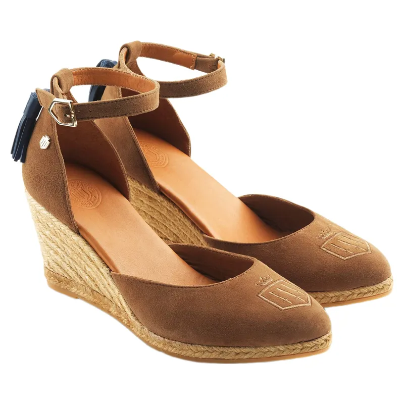 Fairfax and Favor Monaco Wedge Sandal in Tan-1