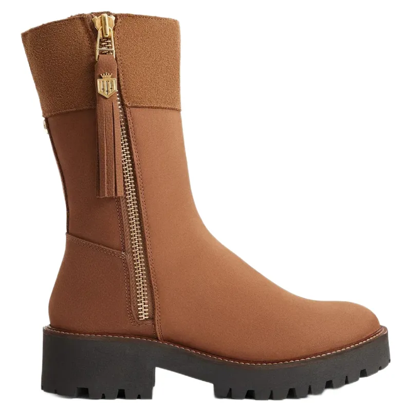 Fairfax and Favor Paris Shearling Lined Boot in Cognac Nubuck
