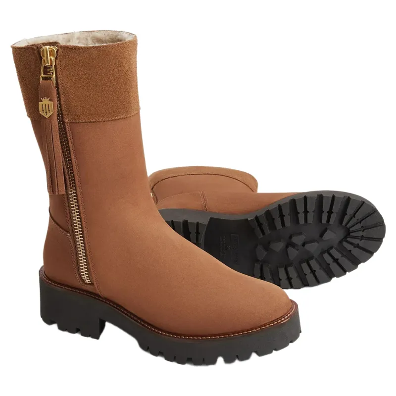 Fairfax and Favor Paris Shearling Lined Boot in Cognac Nubuck-2
