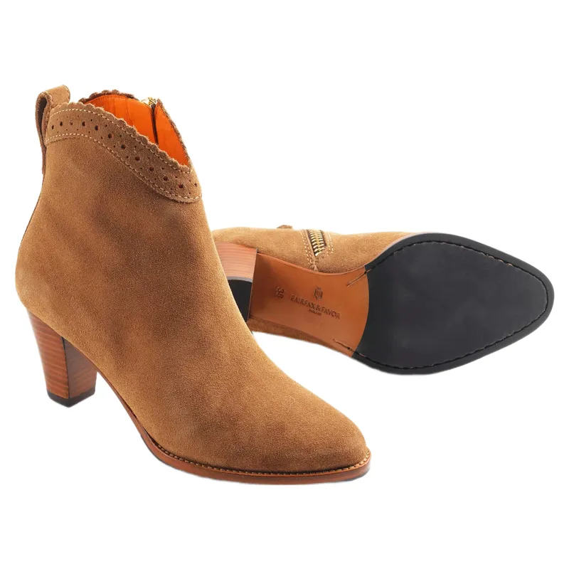 Fairfax and Favor Regina Ankle Boot in Tan Suede-2