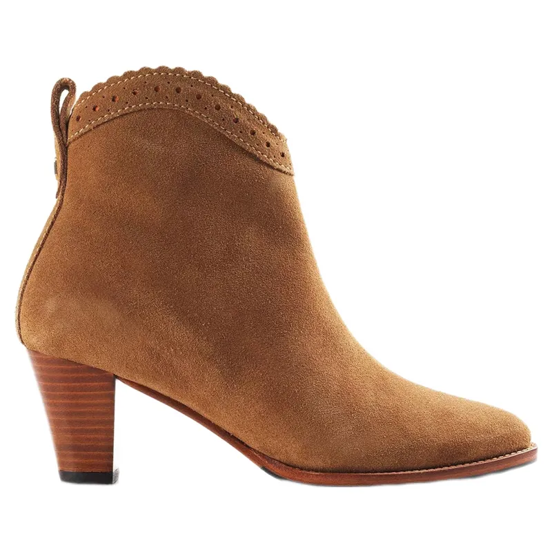 Fairfax and Favor Regina Ankle Boot in Tan Suede