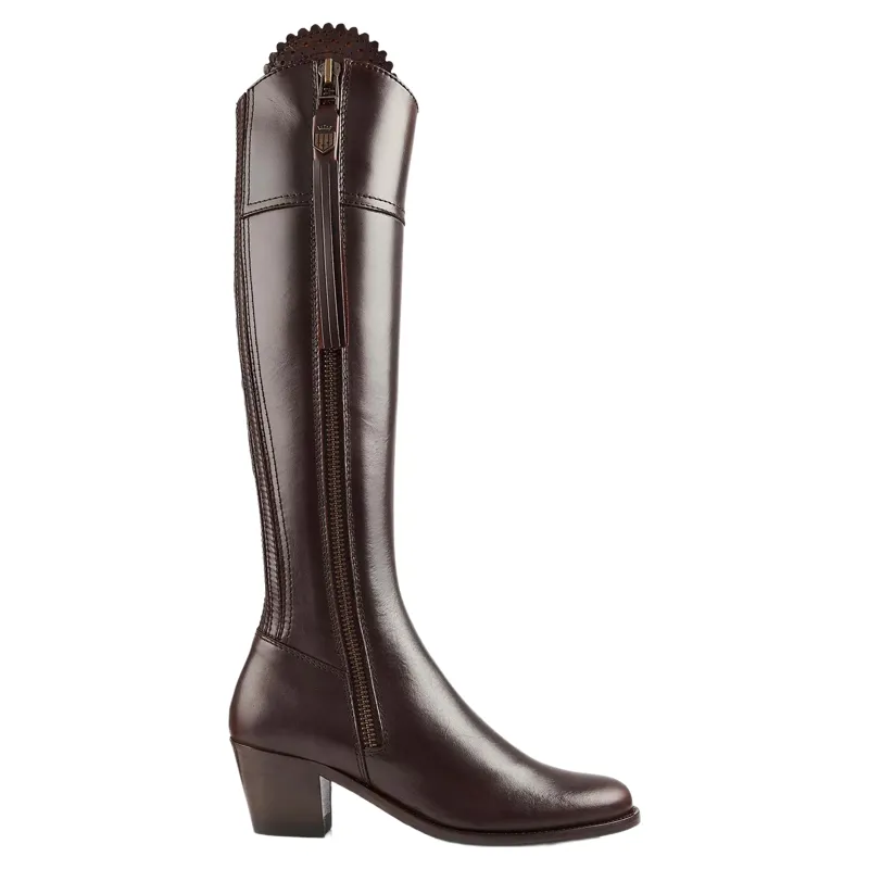 Fairfax and Favor Regina Heeled Boots Narrow Fit in Mahogany Leather