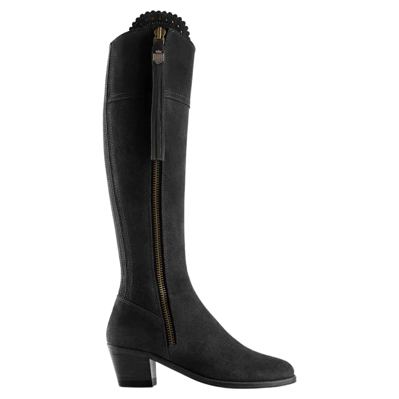 Fairfax and Favor Regina Heeled Boots Regular Fit in Black Suede