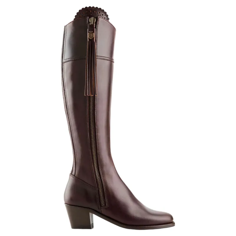 Fairfax and Favor Regina Heeled Boots Regular Fit in Mahogany Leather