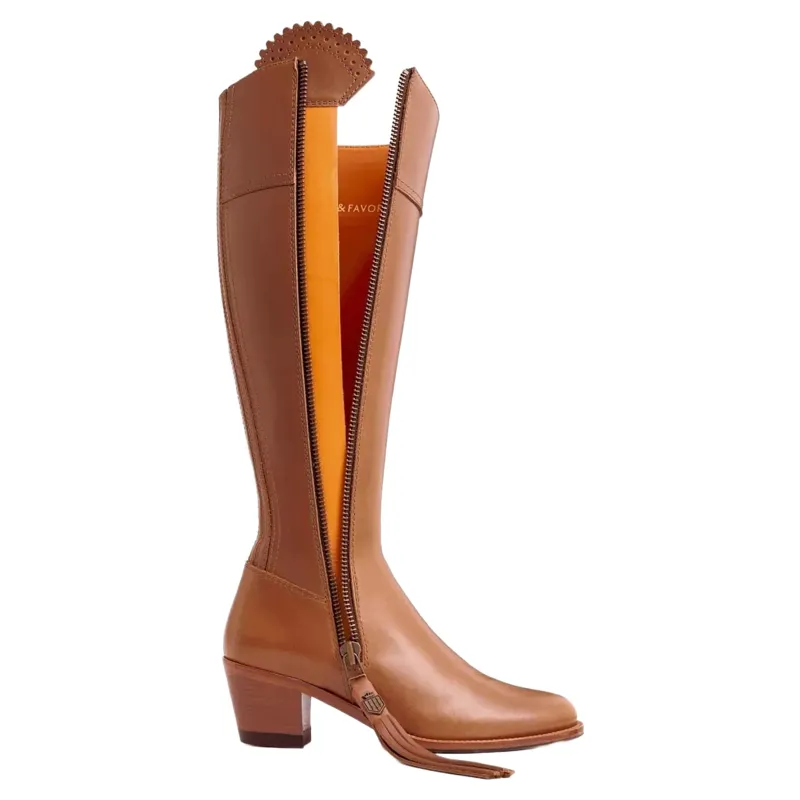Fairfax and Favor Regina Heeled Boots Regular Fit in Tan Leather-2
