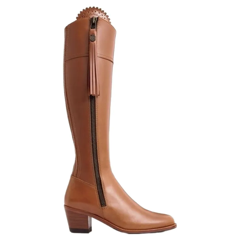 Fairfax and Favor Regina Heeled Boots Regular Fit in Tan Leather