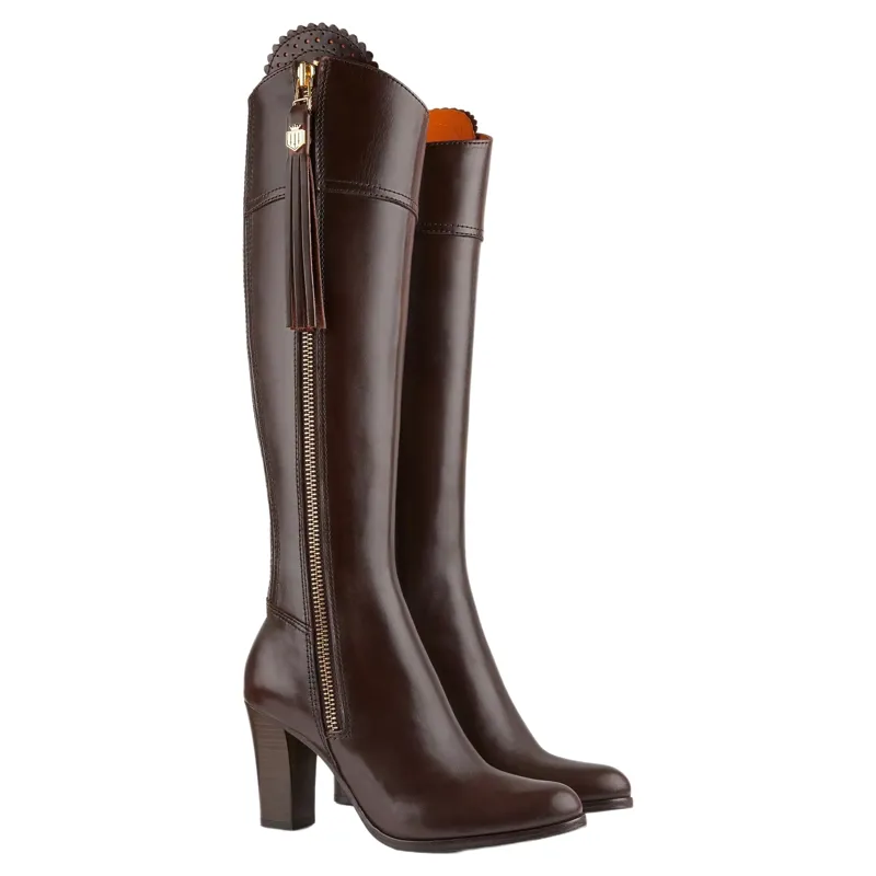 Fairfax and Favor Regina High Heeled Boots Regular Fit in Mahogany Leather-1