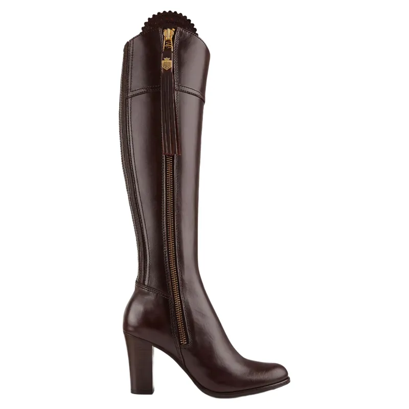 Fairfax and Favor Regina High Heeled Boots Regular Fit in Mahogany Leather