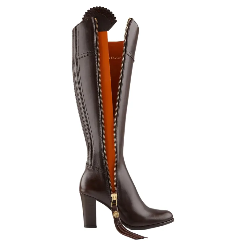 Fairfax and Favor Regina High Heeled Boots Regular Fit in Mahogany Leather-2