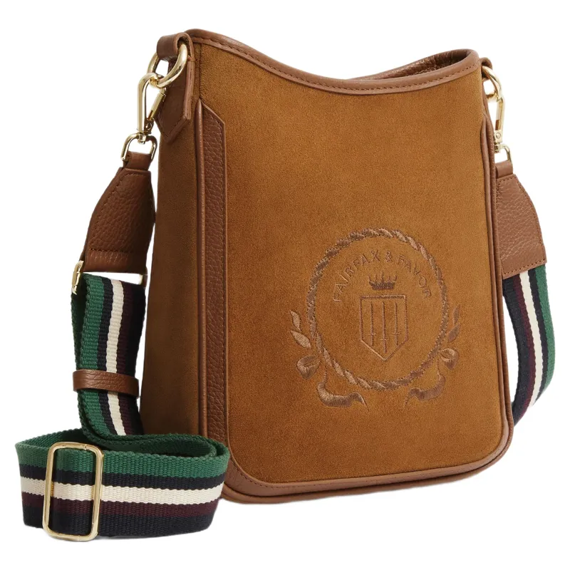 Fairfax and Favor Richmond Messenger Bag in Tan Suede-1