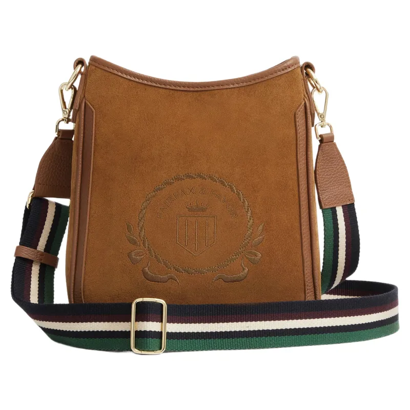 Fairfax and Favor Richmond Messenger Bag in Tan Suede