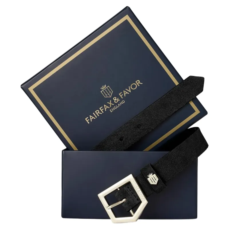 Fairfax and Favor Sennowe Belt in Black Suede-1