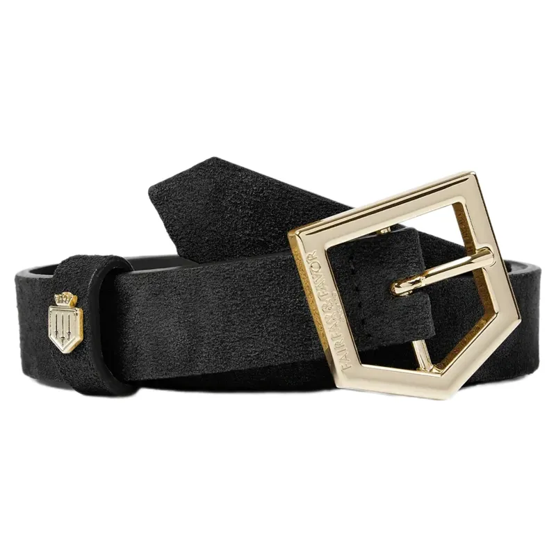 Fairfax and Favor Sennowe Belt in Black Suede