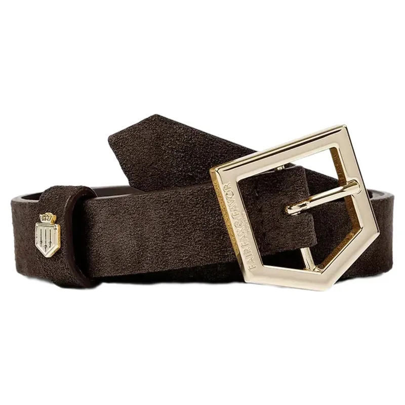 Fairfax and Favor Sennowe Belt in Chocolate Suede
